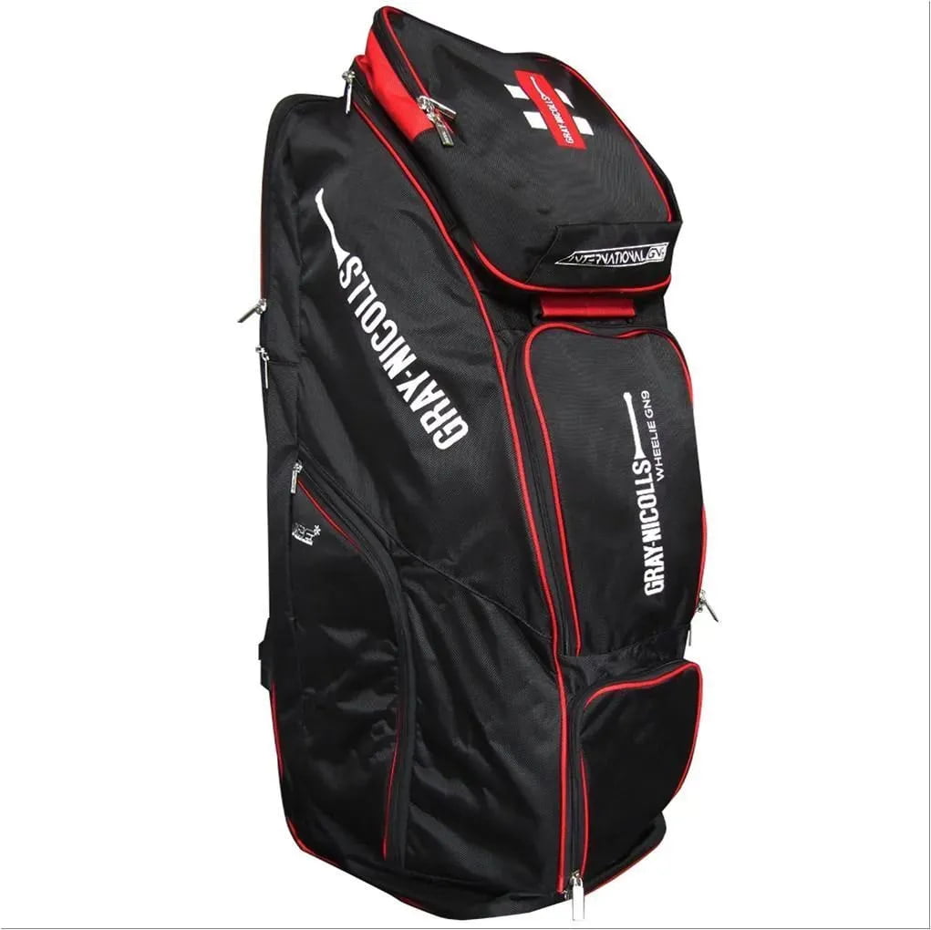 GRAY NICOLLS INTERNATIONAL GN9 BLACK KITBAGS - With Wheel